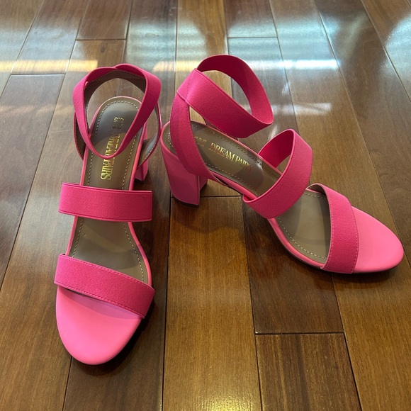 Dream Pairs Shoes - DREAM PAIRS Barbie Pink Elastic Chunky Strap Sandals size 8.5